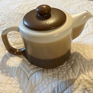 Small Vintage Japanese Neutral Striped Teapot